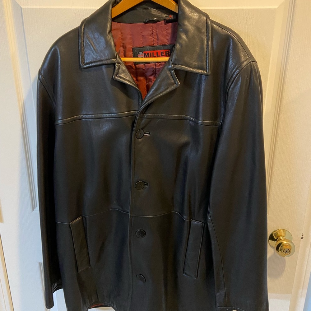Men’s Nicole Miller leather coat